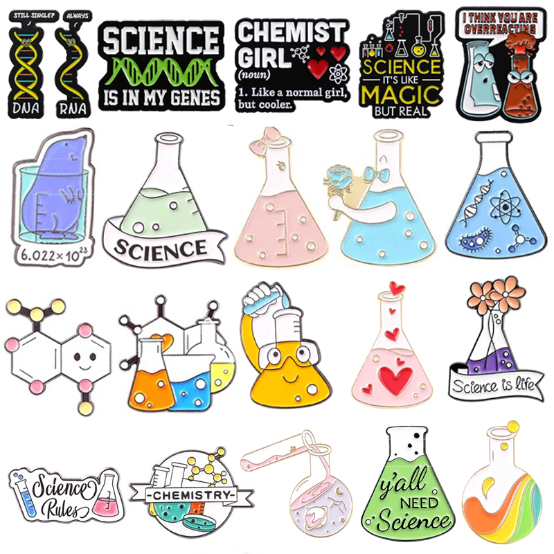 Science Experiment - Broche en émail scientifique, Tube à